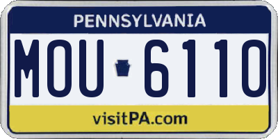 PA license plate MOU6110