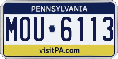PA license plate MOU6113