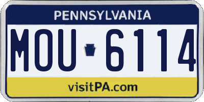 PA license plate MOU6114