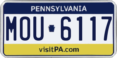 PA license plate MOU6117