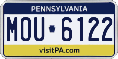 PA license plate MOU6122