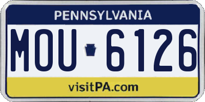 PA license plate MOU6126