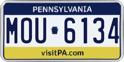 PA license plate MOU6134