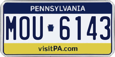 PA license plate MOU6143