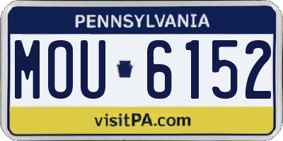 PA license plate MOU6152