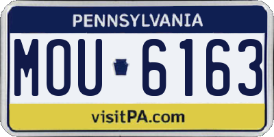 PA license plate MOU6163