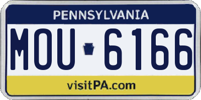 PA license plate MOU6166