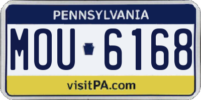 PA license plate MOU6168