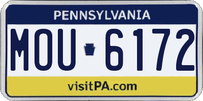 PA license plate MOU6172