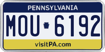 PA license plate MOU6192