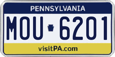 PA license plate MOU6201