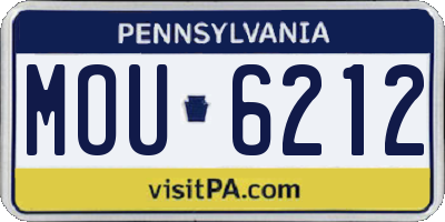 PA license plate MOU6212