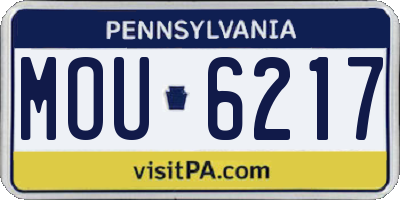 PA license plate MOU6217