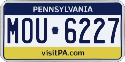 PA license plate MOU6227