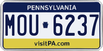 PA license plate MOU6237