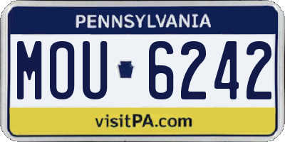 PA license plate MOU6242