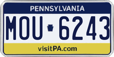 PA license plate MOU6243