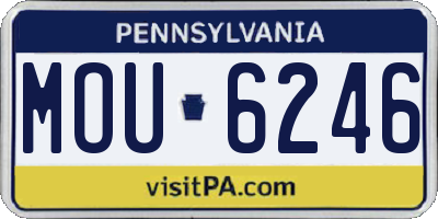 PA license plate MOU6246