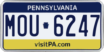 PA license plate MOU6247