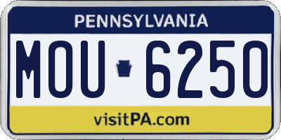PA license plate MOU6250