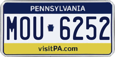 PA license plate MOU6252