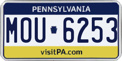 PA license plate MOU6253