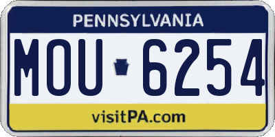 PA license plate MOU6254