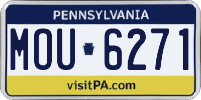PA license plate MOU6271