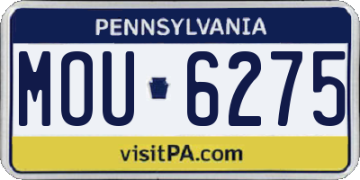 PA license plate MOU6275