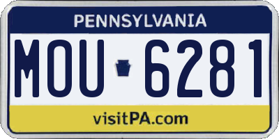 PA license plate MOU6281