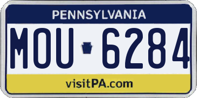 PA license plate MOU6284