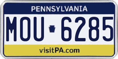 PA license plate MOU6285