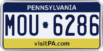 PA license plate MOU6286