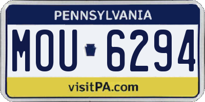 PA license plate MOU6294