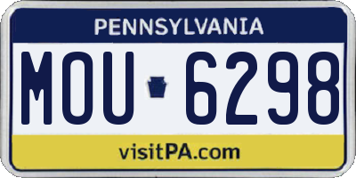 PA license plate MOU6298