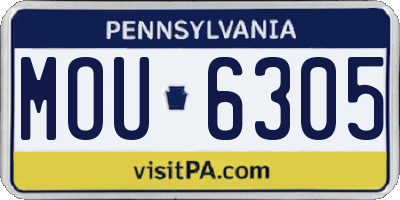 PA license plate MOU6305