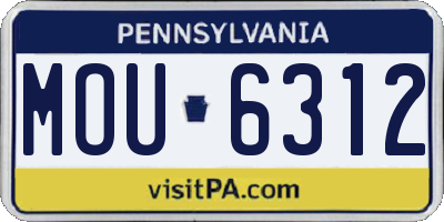 PA license plate MOU6312