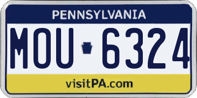 PA license plate MOU6324