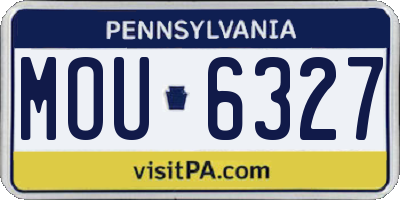 PA license plate MOU6327