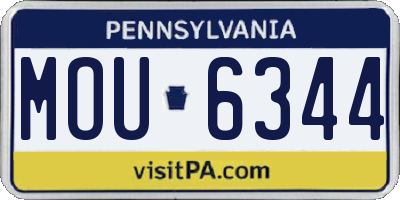 PA license plate MOU6344