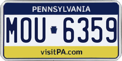 PA license plate MOU6359