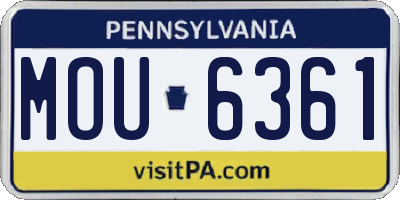 PA license plate MOU6361