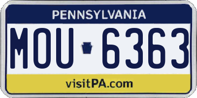 PA license plate MOU6363