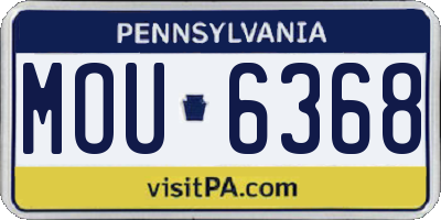 PA license plate MOU6368