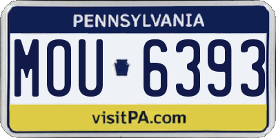 PA license plate MOU6393