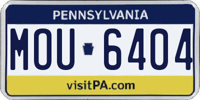 PA license plate MOU6404