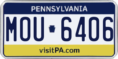 PA license plate MOU6406
