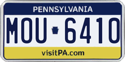 PA license plate MOU6410