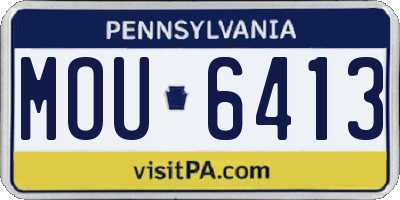 PA license plate MOU6413