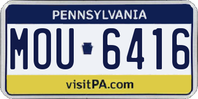 PA license plate MOU6416